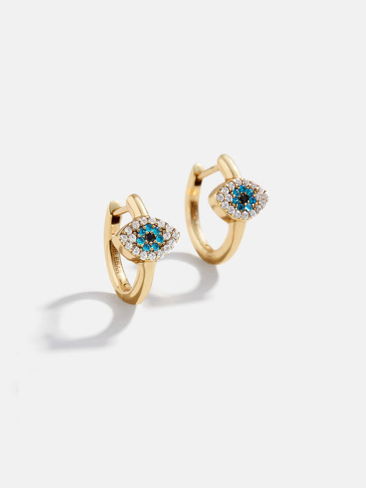 18K Gold Vermeil Evil Eye Earrings - Pavé Evil Eye